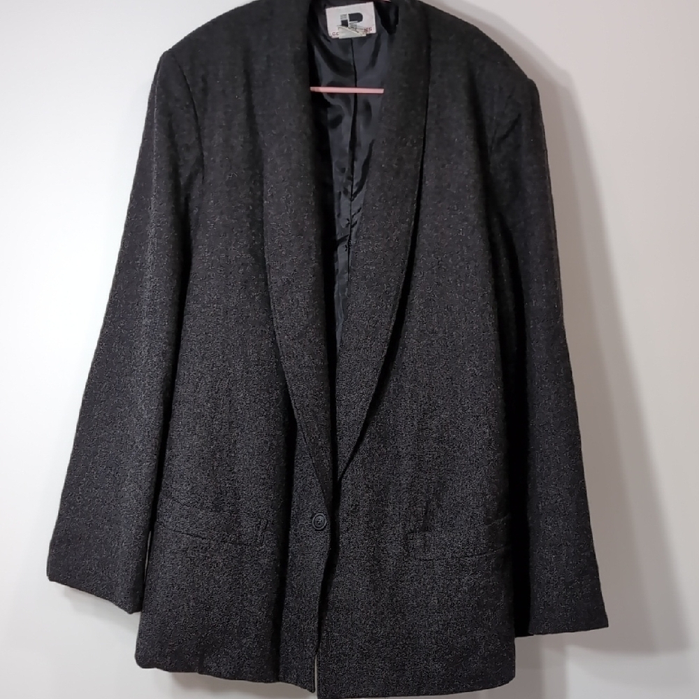 JP Collections | Vintage Wool Charcoal Blazer Size 22